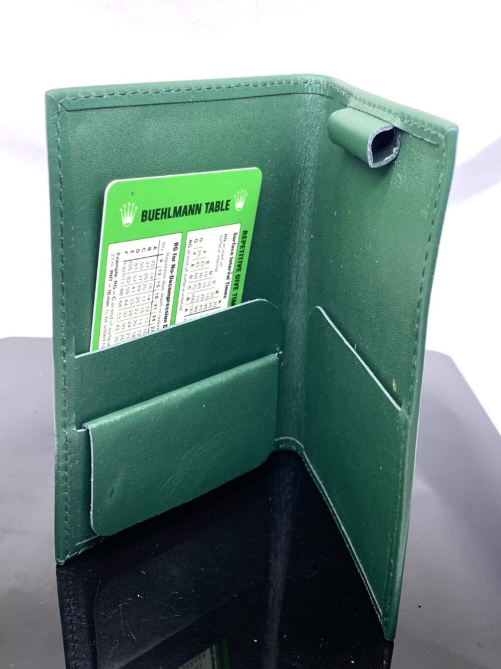 Rolex Sea Dweller Green Wallet With Buehlmann Dive Table Vintage Circa 1986